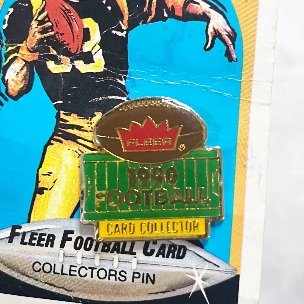 🔮 5/$25‎ Vintage Fleer 1990 Numbered Football Card And Collector Pin